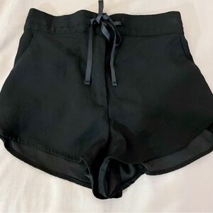 H&M High Waisted Black Shorts with Ribbon Tie Size 4